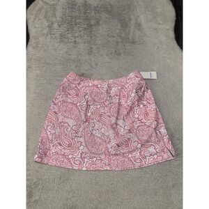 Moteepi MediumPink and White Paisley Print‎ Slinky Knit Golf Skort Sporty